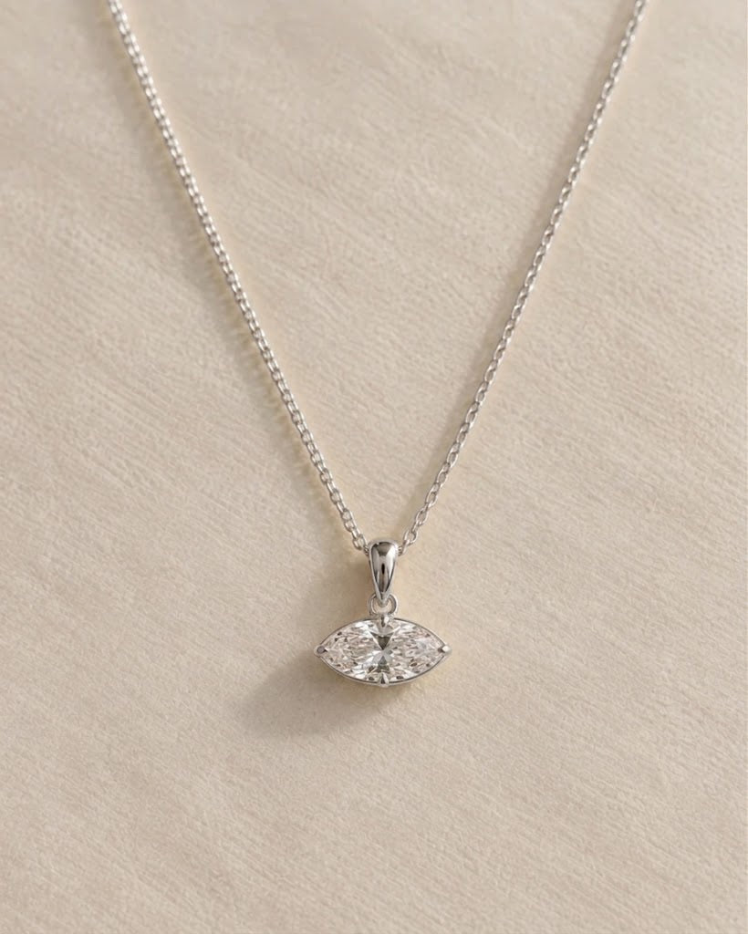 Coast to Coast Pendant, marquise diamond in 14K white gold