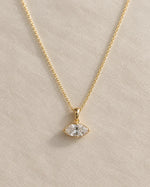 Coast to Coast Pendant, marquise diamond in 14K yellow gold