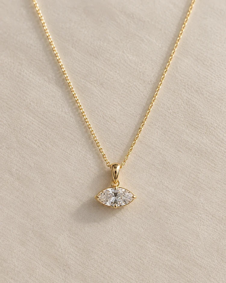 Coast to Coast Pendant, marquise diamond in 14K yellow gold