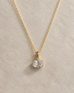 Coast to Coast Pendant, oval diamond in 14K yellow gold