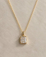 Coast to Coast Pendant, radiant diamond in 14K yellow gold