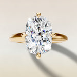 Cushion Compass Cathedral engagement ring in yellow gold, top view