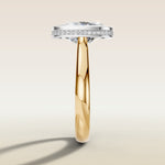 Cushion Full Bezel Hidden Halo engagement ring in gold, side profile