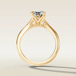 Cushion Tulip with Diamond Petals engagement ring in yellow gold, front view