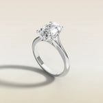 Cushion Tulip with Diamond Petals engagement ring in white gold, angled side view