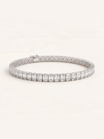 Emerald shaped diamond tennis bracelet in 14K white gold