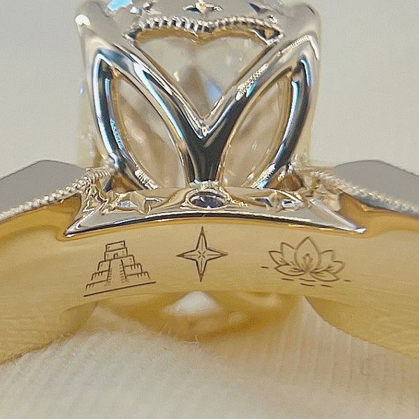 Symbols engraving, inside the band