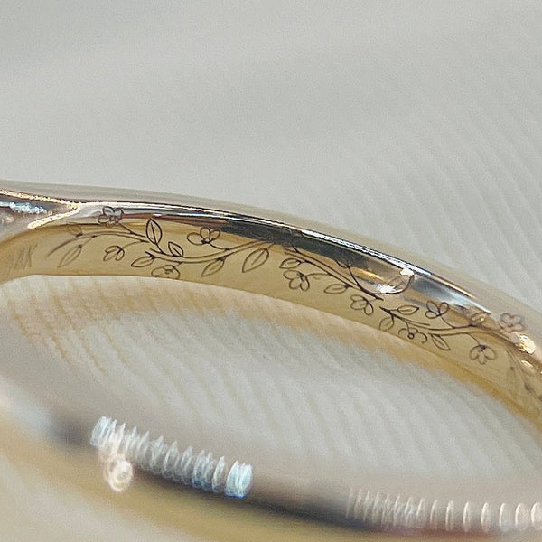 Floral Vine Inside engraving, inside the band