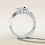 Marquise Bypass Vintage Engraved engagement ring in white gold, front view