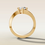 Marquise Bypass Vintage Engraved engagement ring in gold, front view