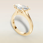 Marquise East West Tulip Split Shank engagement ring in yellow gold, back angle