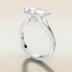 Marquise East West Tulip Split Shank engagement ring in white gold, angled side view
