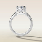 Marquise Six Petal Tulip Split Shank engagement ring in white gold, front view