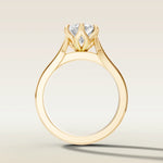 Marquise Tulip Leaf Prong Split engagement ring in yellow gold, front view