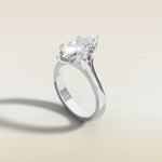 Marquise Tulip Leaf Prong Split engagement ring in white gold, angled side view