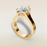 Marquise Tulip Thick Split Shank engagement ring in yellow gold, back angle