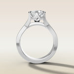 Marquise Tulip Thick Split Shank engagement ring in white gold, front view