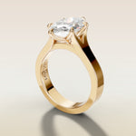 Marquise Tulip Thick Split Shank engagement ring in yellow gold, angled side view