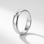 Men's rounded white gold wedding band by Smiro Studio