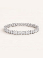 Oval shaped diamond tennis bracelet in 14K white gold