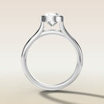 Pear Full Bezel Cathedral engagement ring in white gold, front view