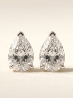 Pear diamond stud earrings in 14K white gold