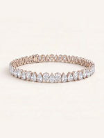 Pear shaped diamond tennis bracelet in 14K rose gold