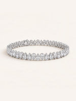 Pear shaped diamond tennis bracelet in 14K white gold