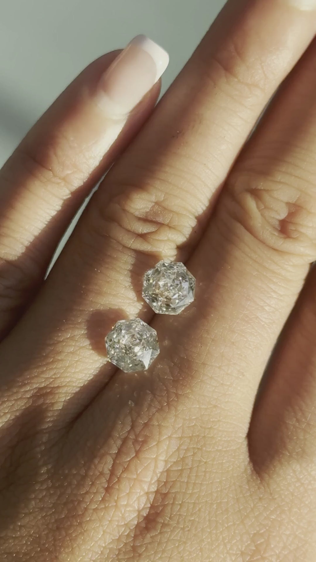 Pair of 2ct rose octagonal lab diamonds video