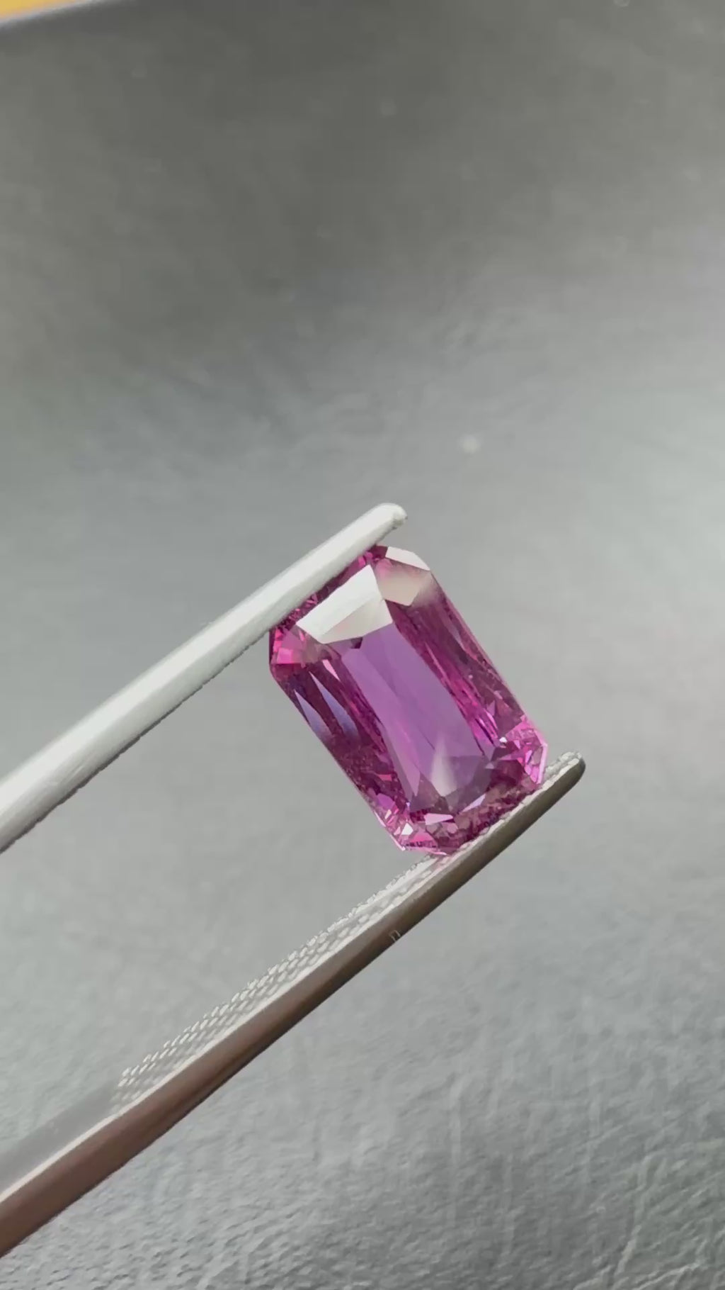 Natural 2.94ct Emerald Cut Pink Sapphire, video