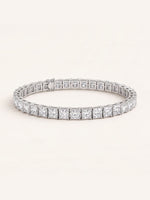 Princess shaped diamond tennis bracelet in 14K white gold
