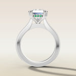 Radiant Hidden Halo Floral Engraved engagement ring in white gold, front view