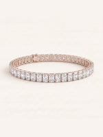 Radiant shaped diamond tennis bracelet in 14K rose gold