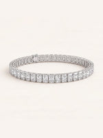 Radiant shaped diamond tennis bracelet in 14K white gold