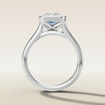 Radiant Tulip Full Bezel engagement ring in white gold, front view