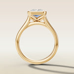 Radiant Tulip Full Bezel engagement ring in gold, front view