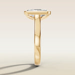 Radiant Tulip Full Bezel engagement ring in gold, side profile
