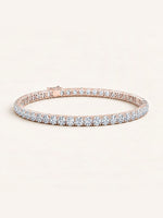 Round shaped diamond tennis bracelet in 14K rose gold